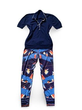 Geometric Printed Active Leggings- Athleisure
